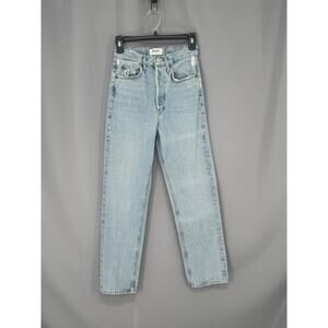 AGOLDE Jeans Womens 23 Blue 90s Jean High Rise Straight Organic Denim Distressed